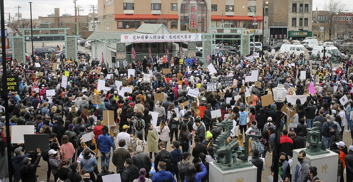 rally, asian, discrimination, violence, racism, misogyny, Chicago, Chinatown, Lopez