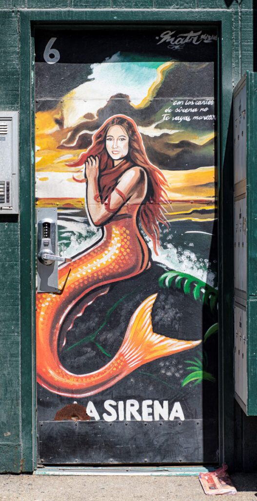 Pilsen, lotería, murals, doors, MATR, artist, La Sirena